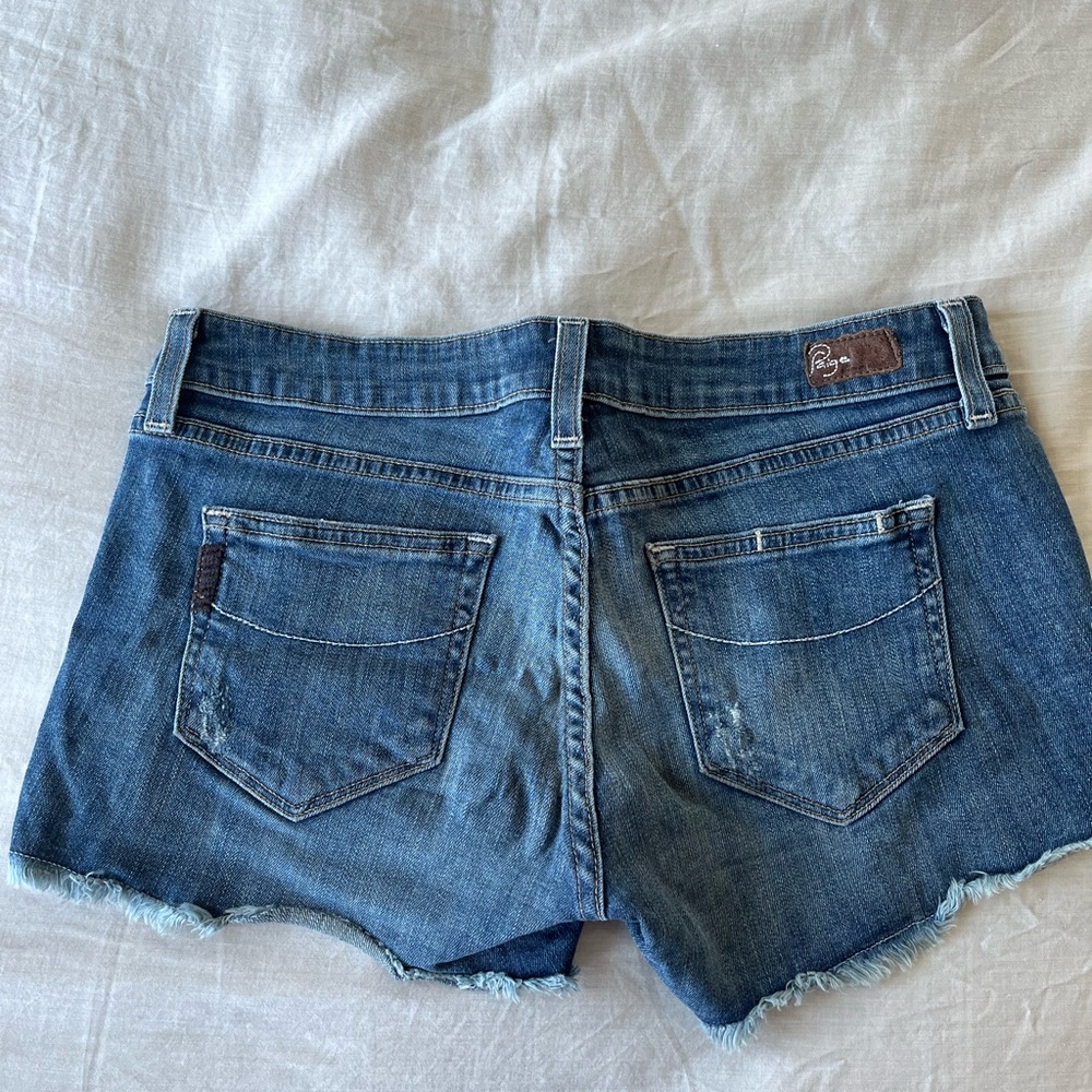 Gently worn Paige denim light wash denim shorts size 27